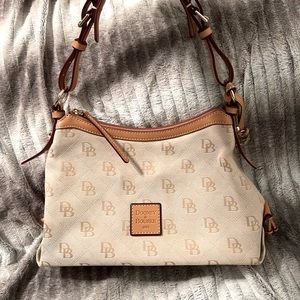 Dooney & Bourke NWT small East/West slouch 1975 signature anniversary bag